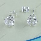 1 PAIR CLEAR CRYSTAL RHINESTONE  BALL STUD FASHION EARRING 6 MM