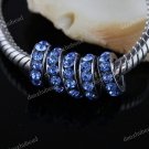 200X LIGHT BLUE CRYSTAL SPACER EUROPEAN CHARM BEADS WHOLESALE FINDINGS 8MM