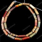 4X13MM NATURAL PICASSO JASPER  GEMSTONE COLUMN BEADS 1 STRAND