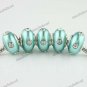 20X WHOLESALE CLEAR CRYSTAL TURQUOISE POLYMER CLAY EUROPEAN CHARM LOOSE BEADS