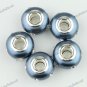 20X WHOLESALE CLEAR CRYSTAL MIDNIGHT BLUE POLYMER CLAY EUROPEAN LOOSE BEADS