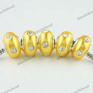 20X WHOLESALE CLEAR CRYSTAL GOLDEN POLYMER CLAY EUROPEAN LOOSE BEADS FINDINGS