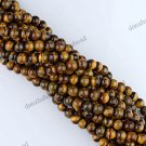 6MM TIGER'S EYE GEMSTONE ROUND BALL LOOSE BEADS FINDINGS STRAND 15"