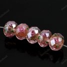 50X PINK FACETED LAMPWORK GLASS LOOSE BEADS WHOLESALE FINDING 12MM