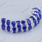 50X SAPPHIRE BLUE CRYSTAL SILVER SPACER LOOSE BEADS FINDINGS WHOLESALE LOTS 8MM