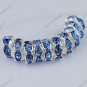 50X ILIGHT BLUE CRYSTAL SILVER SPACER LOOSE BEADS FINDINGS WHOLESALE LOTS 8MM