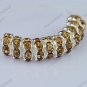 50X LIGHT GOLDEN CRYSTAL SILVER SPACER LOOSE BEADS FINDINGS WHOLESALE LOTS 8MM