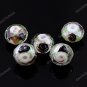 50X WHITE&BLACK LAMPWORK GLASS FACETED SPACER LOOSE BEADS FINDINGS WHOLESALE