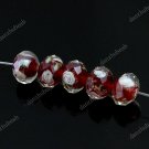 50X RED LAMPWORK GLASS FACETED SPACER LOOSE BEADS JEWELRY FINDINGS 7X11MM