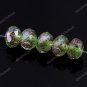 50X LIGHT GREEN LAMPWORK GLASS FACETED SPACER LOOSE BEADS JEWELRY FINDING 11MM