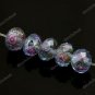 50X LIGHT BLUE LAMPWORK GLASS FACETED SPACER LOOSE BEADS JEWELRY FINDINGS 7X11MM