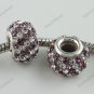 LIGHT PURPLE DIAGONAL SWAROVSKI CRYSTAL 925 SILVER BEAD
