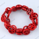 27PCS FIRE RED TURQUOISE HOWLITE LOOSE BEADS FINDINGS 15MM