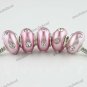 5X CLEAR CRYSTAL LIGHT PURPLE POLYMER CLAY EUROPEAN BIG HOLE CHARM LOOSE BEADS