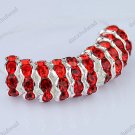 100X RED CRYSTAL SILVER SPACER LOOSE BEADS JEWELRY FINDINGS WHOLESALE 10MM