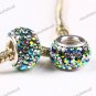 AB COLORS SWAROVSKI CRYSTAL 925 STERLING SILVER EUROPEAN BIG HOLE BEAD CHARMS