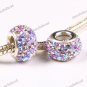 AB COLORS SWAROVSKI CRYSTAL 925 STERLING SILVER EUROPEAN BIG HOLE BEAD CHARMS