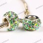 AB COLORS SWAROVSKI CRYSTAL 925 STERLING SILVER EUROPEAN BIG HOLE BEAD CHARMS