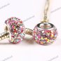AB COLORS SWAROVSKI CRYSTAL 925 STERLING SILVER EUROPEAN BIG HOLE BEAD CHARMS