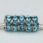 100X WHOLESALE OCEAN BLUE CRYSTAL EUROPEAN CHARM BEADS