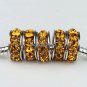 100X WHOLESALE LOTS GOLDEN CRYSTAL EUROPEAN CHARM BEADS