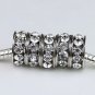 100X WHOLESALE LOTS CLEAR CRYSTAL EUROPEAN CHARM BEADS
