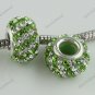 LIGHT GREEN DIAGONAL SWAROVSKI CRYSTAL 925 SILVER BEAD