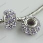 VOILET DIAGONAL SWAROVSKI CRYSTAL 925 SILVER CHARM BEAD