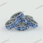 5X LIGHT BLUE CRYSTAL SPACER EUROPEAN CHARM LOOSE BEADS JEWELRY FINDINGS 8MM