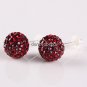 1X SILVER STICK DEEP RED SWAROVSKI CRYSTAL EARRINGS 8MM