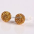 TRUE SILVER STICK GOLDEN SWAROVSKI CRYSTAL EARRINGS 8MM