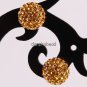 TRUE SILVER STICK GOLDEN SWAROVSKI CRYSTAL EARRINGS 8MM