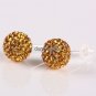 TRUE SILVER STICK GOLDEN SWAROVSKI CRYSTAL EARRINGS 8MM
