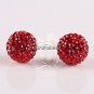 TRUE SILVER STICK RED SWAROVSKI CRYSTAL EARRINGS 8MM