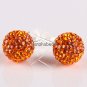 TRUE SILVER STICK ORANGE SWAROVSKI CRYSTAL EARRINGS 8MM
