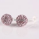 TRUE SILVER STICK PURPLE SWAROVSKI CRYSTAL EARRINGS 8MM