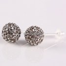 TRUE SILVER STICK GRAY SWAROVSKI CRYSTAL EARRINGS 8MM