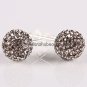 TRUE SILVER STICK GRAY SWAROVSKI CRYSTAL EARRINGS 8MM