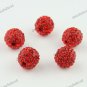 10PCS  RED CRYSTAL ALLOY DISCO BALL SPACER LOOSE BEADS JEWELRY FINDINGS 10MM
