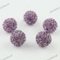 10PCS LIGHT PURPLE CRYSTAL ALLOY DISCO BALL LOOSE BEADS JEWELRY FINDINGS 10MM
