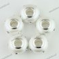 20X WHOLESALE CLEAR CRYSTAL WHITE POLYMER CLAY EUROPEAN CHARM LOOSE BEADS