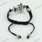1X CLEAR CRYSTAL METAL DISCO BALL BEAD SKULL MACRAME ADJUSTABLE CHARM BRACELET