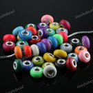 20X MIXED COLOR POLYMER CLAY BIG HOLE EUROPEAN CHARM BEADS FINDINGS FIT BRACELET