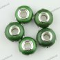 20X WHOLESALE CLEAR CRYSTAL DEEP GREEN POLYMER CLAY EUROPEAN CHARM LOOSE BEADS