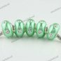 5X CLEAR CRYSTAL LIGHT GREEN POLYMER CLAY EUROPEAN CHARM LOOSE BEADS FINDINGS