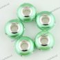 5X CLEAR CRYSTAL LIGHT GREEN POLYMER CLAY EUROPEAN CHARM LOOSE BEADS FINDINGS