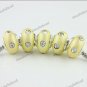 5X CLEAR CRYSTAL LIGHT YELLOW POLYMER CLAY EUROPEAN BIG HOLE CHARM LOOSE BEADS