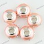 5X CLEAR CRYSTAL PEACH POLYMER CLAY EUROPEAN BIG HOLE CHARM LOOSE BEADS FINDINGS