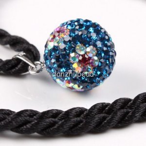 TRUE SILVER DEEP BLUE SWAROVSKI CRYSTAL FLOWER PENDANT