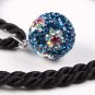 TRUE SILVER DEEP BLUE SWAROVSKI CRYSTAL FLOWER PENDANT